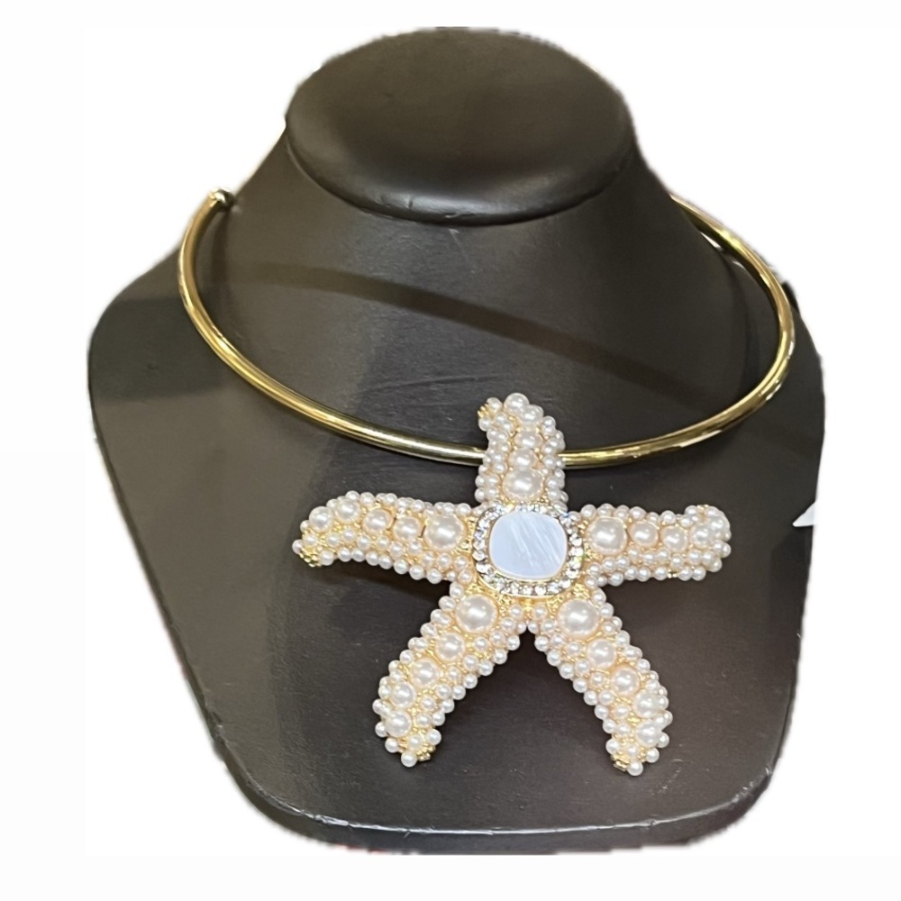 NWT ⚜️🌟⚜️ Piper K Gorgeous glass pearl Starfish Pendant Necklace - Picture 13 of 14